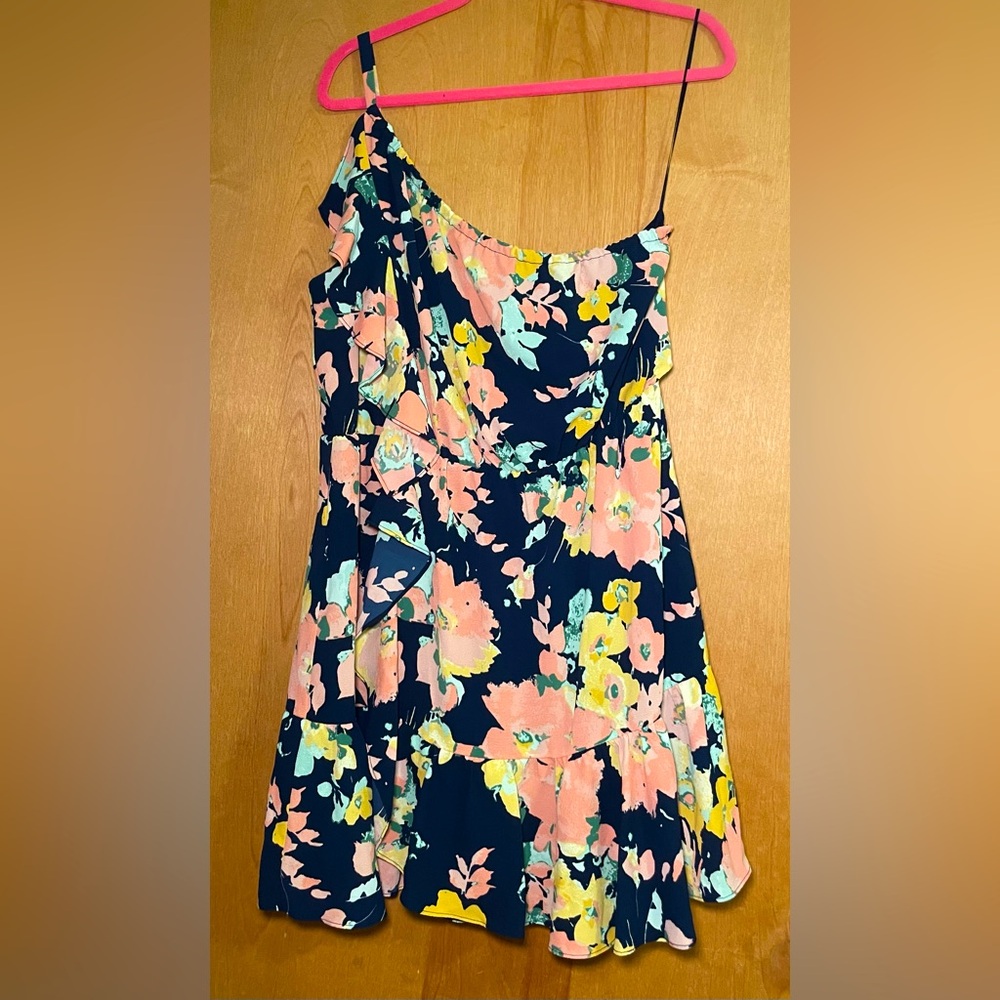 Kaari Blue women’s floral one shoulder ruffle dress, size XL. NWT.